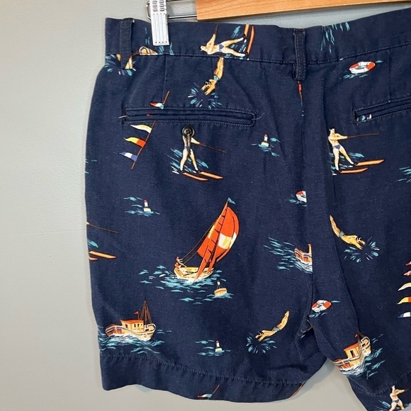 POLO Ralph Lauren Retro Print Ski Sailing Cotton 6” Shorts - Picture 5 of 9
